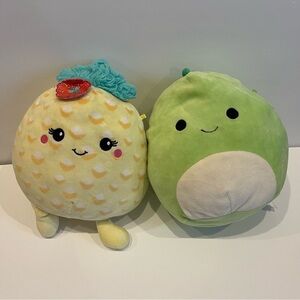 SQUISHMALLOW KellyToys 10” Danny the Green Dinosaur& JUSTCE the Summer Pineapple